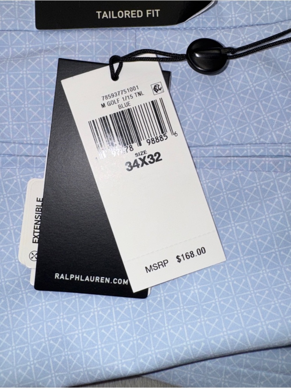 NWT RLX Ralph Lauren Golf Pants 34x32 Light Blue Tailored Fit Water Repellent - Picture 13 of 16